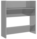 VidaXL Wandschoenenkast 60x18x60 cm spaanplaat hoogglans grijs
