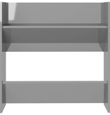 VidaXL Wandschoenenkast 60x18x60 cm spaanplaat hoogglans grijs