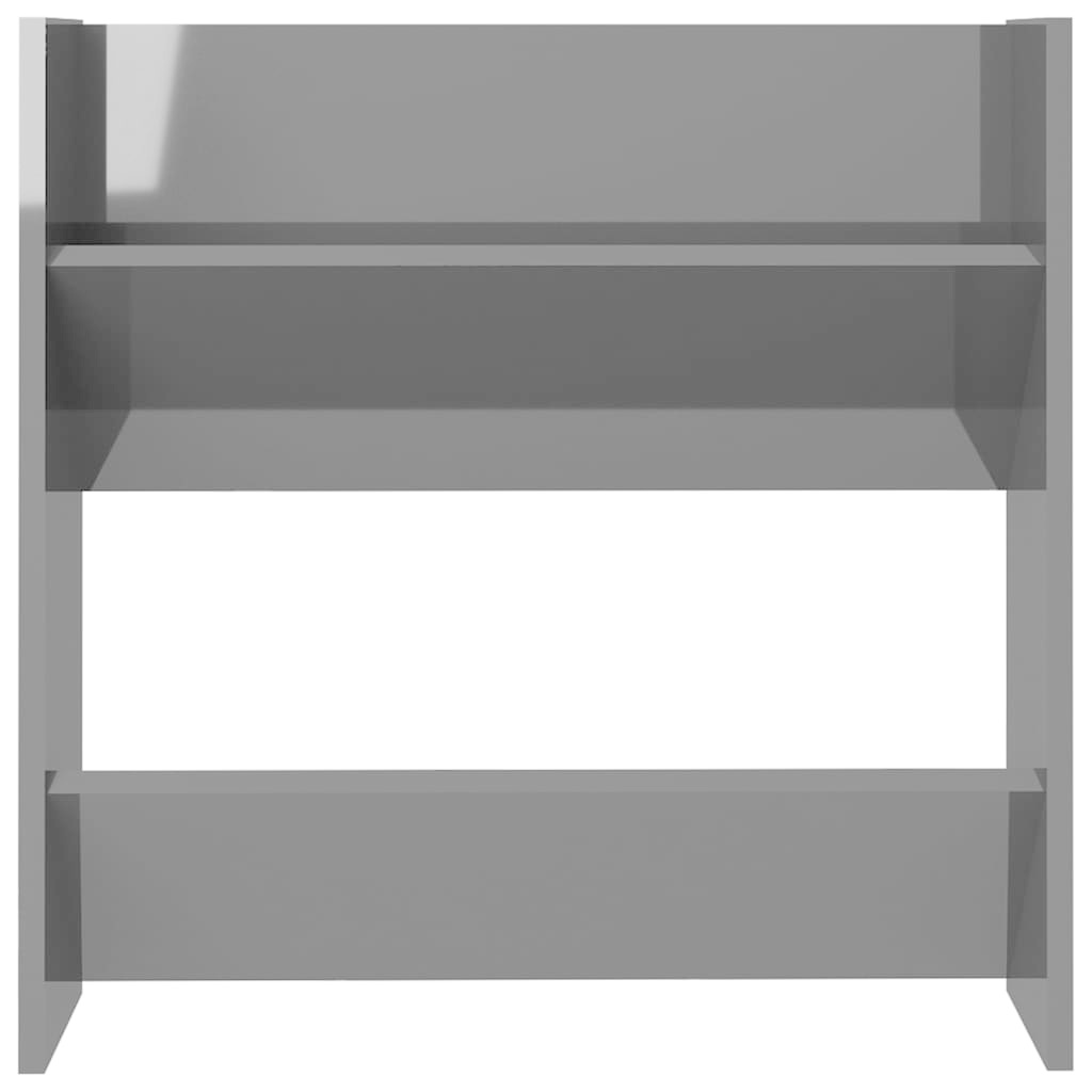 VidaXL Wandschoenenkast 60x18x60 cm spaanplaat hoogglans grijs