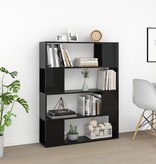 vidaXL Boekenkast/kamerscherm 100x24x124 cm hoogglans zwart