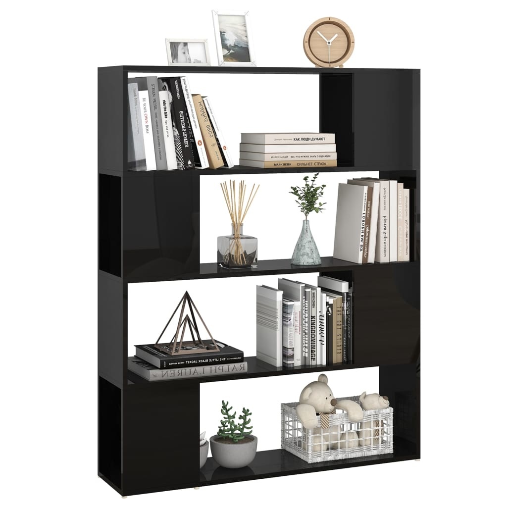 vidaXL Boekenkast/kamerscherm 100x24x124 cm hoogglans zwart