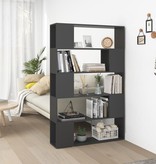 vidaXL Boekenkast/kamerscherm 100x24x155 cm spaanplaat grijs