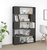 vidaXL Boekenkast/kamerscherm 100x24x155 cm spaanplaat grijs