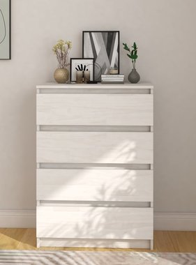 VidaXL Bijzetkast 60x36x84 cm massief grenenhout wit