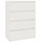 VidaXL Bijzetkast 60x36x84 cm massief grenenhout wit