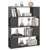 vidaXL Boekenkast/kamerscherm 100x24x124 cm hoogglans grijs