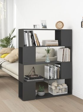 vidaXL Boekenkast/kamerscherm 100x24x124 cm grijs