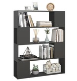 vidaXL Boekenkast/kamerscherm 100x24x124 cm grijs