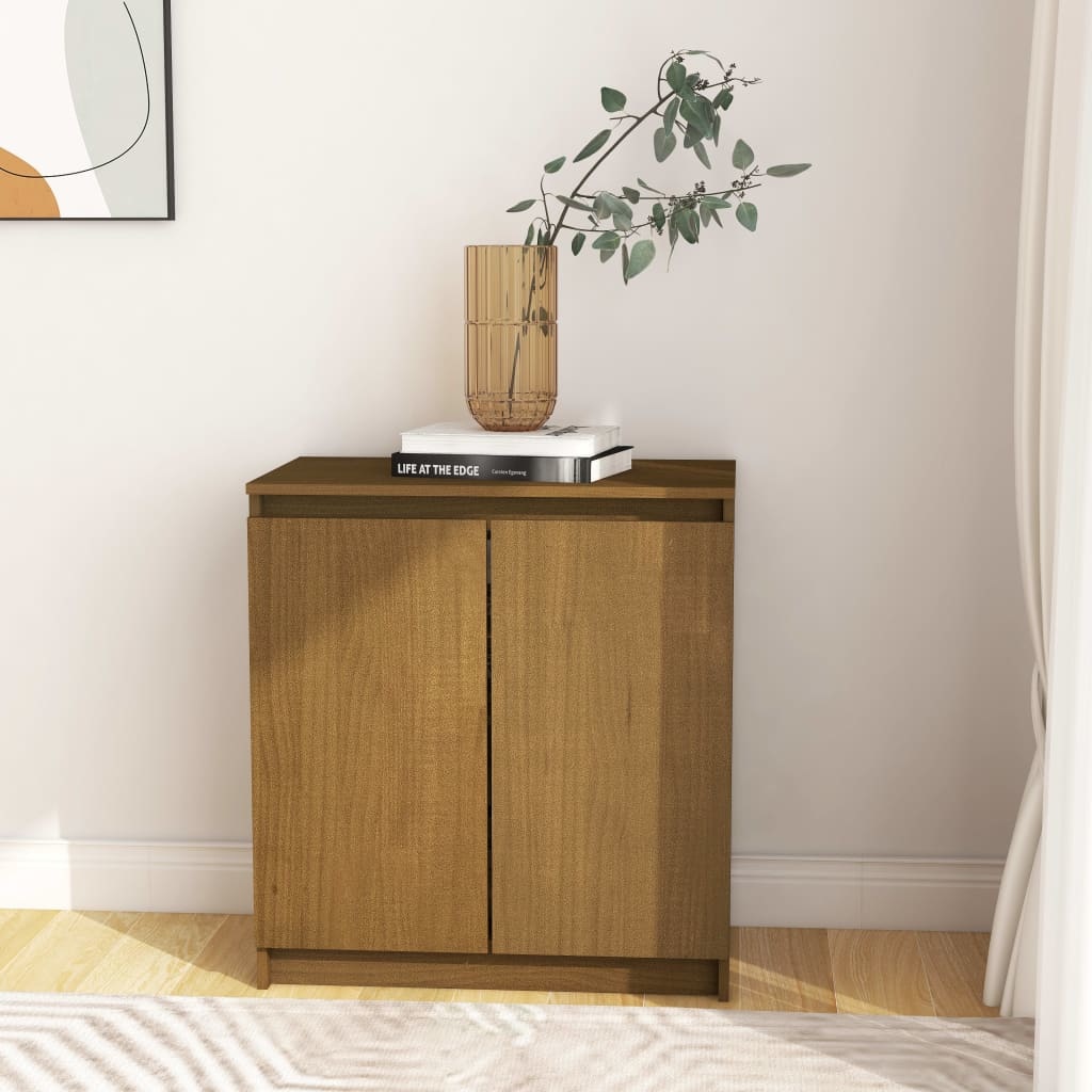 VidaXL Bijzetkast 60x36x65 cm massief grenenhout honingbruin