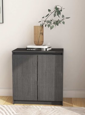 VidaXL Bijzetkast 60x36x65 cm massief grenenhout grijs