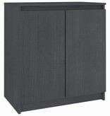VidaXL Bijzetkast 60x36x65 cm massief grenenhout grijs