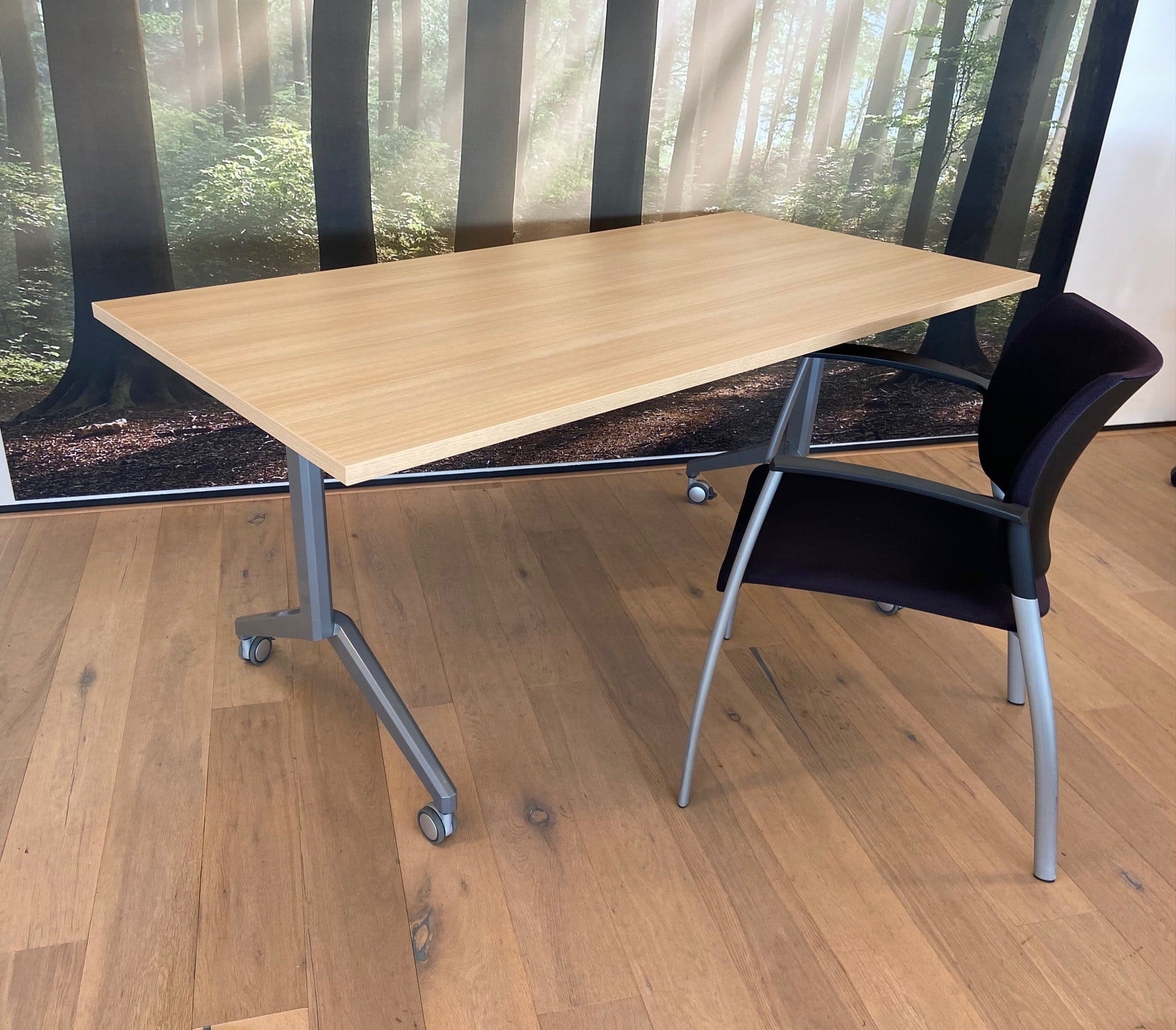 Modulaire inklapbare kantine klaptafel met wielen