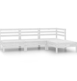 VidaXL 4-delige Loungeset massief grenenhout wit