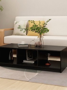 VidaXL Salontafel 110x50x34 cm massief grenenhout zwart