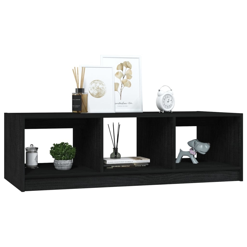 VidaXL Salontafel 110x50x34 cm massief grenenhout zwart
