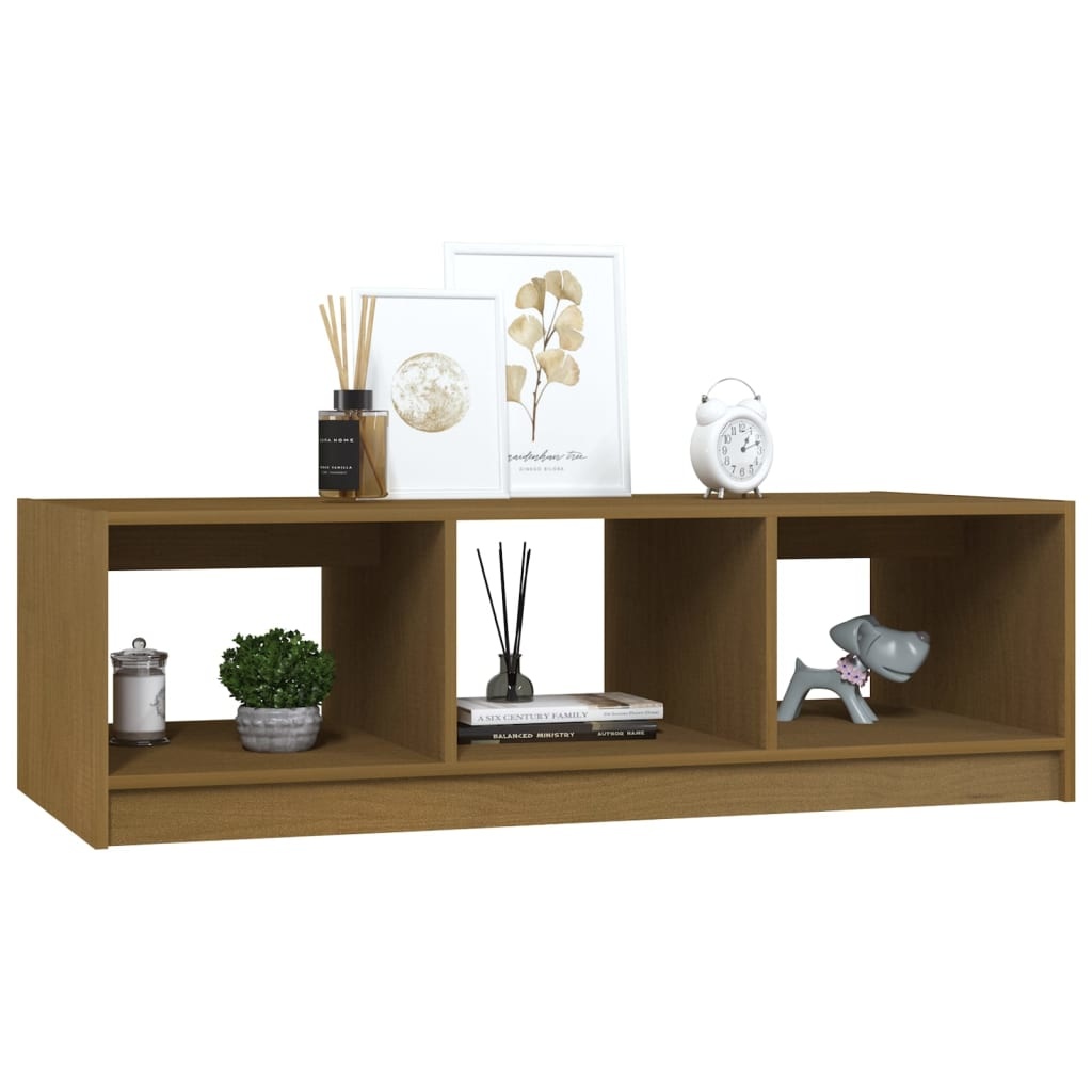 VidaXL Salontafel 110x50x34 cm massief grenenhout honingbruin