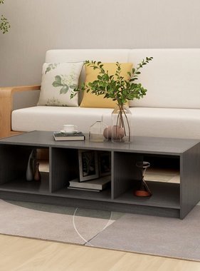 VidaXL Salontafel 110x50x34 cm massief grenenhout grijs