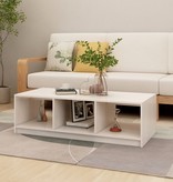 VidaXL Salontafel 110x50x34 cm massief grenenhout wit