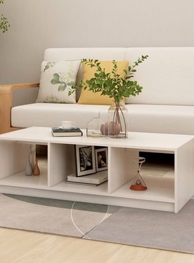 VidaXL Salontafel 110x50x34 cm massief grenenhout wit