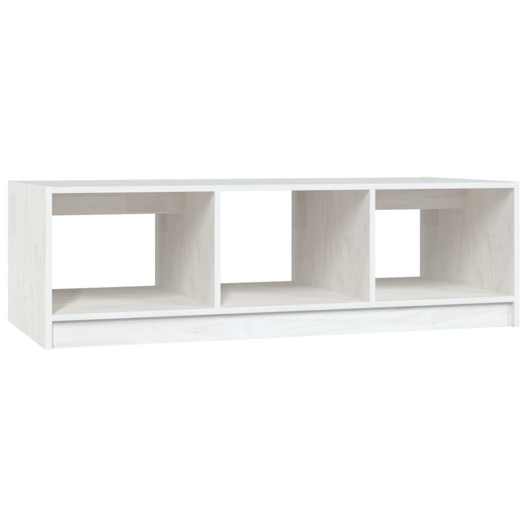 VidaXL Salontafel 110x50x34 cm massief grenenhout wit