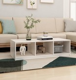 VidaXL Salontafel 110x50x34 cm massief grenenhout wit