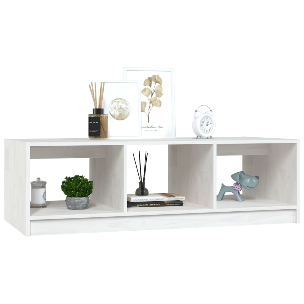 VidaXL Salontafel 110x50x34 cm massief grenenhout wit
