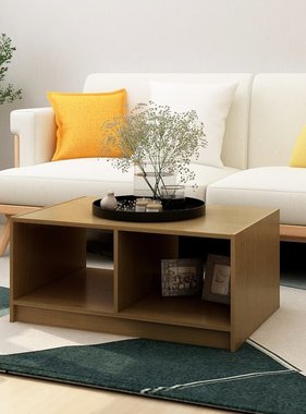 VidaXL Salontafel 75x50x33,5 cm massief grenenhout honingbruin
