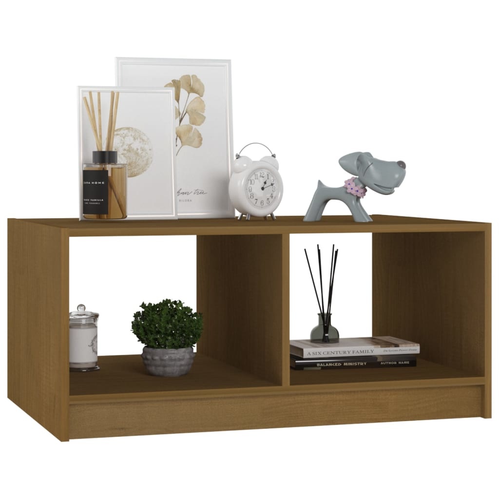 VidaXL Salontafel 75x50x33,5 cm massief grenenhout honingbruin
