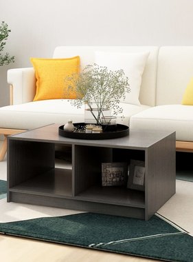 VidaXL Salontafel 75x50x33,5 cm massief grenenhout grijs