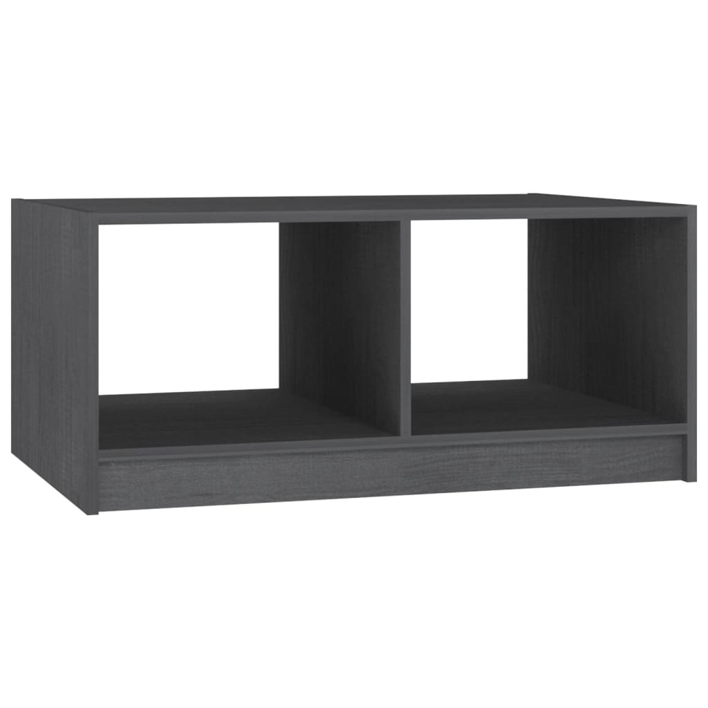 VidaXL Salontafel 75x50x33,5 cm massief grenenhout grijs