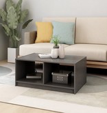 VidaXL Salontafel 75x50x33,5 cm massief grenenhout grijs