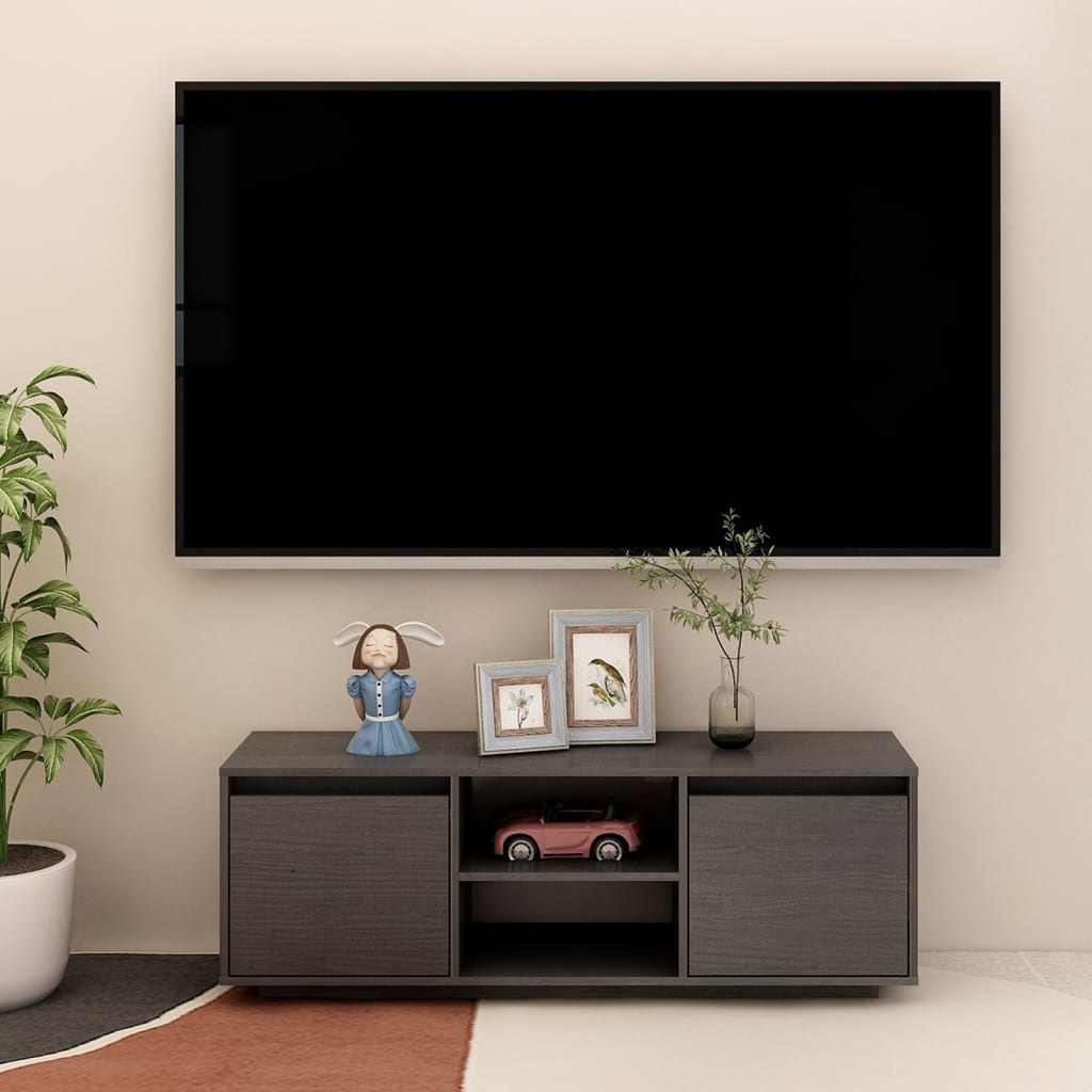 VidaXL Tv-meubel 110x30x40 cm massief grenenhout grijs