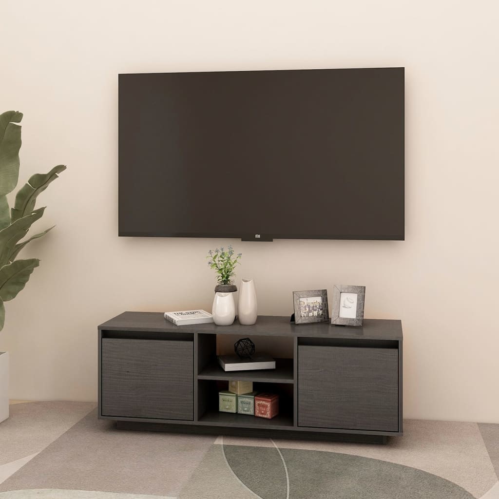 VidaXL Tv-meubel 110x30x40 cm massief grenenhout grijs