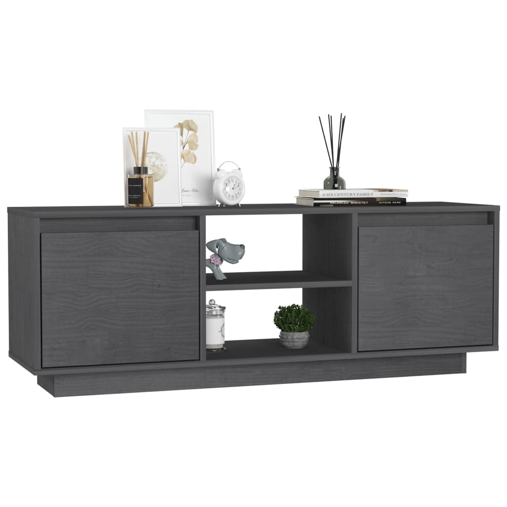 VidaXL Tv-meubel 110x30x40 cm massief grenenhout grijs