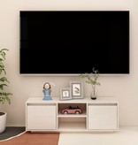 VidaXL Tv-meubel 110x30x40 cm massief grenenhout wit