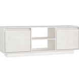 VidaXL Tv-meubel 110x30x40 cm massief grenenhout wit