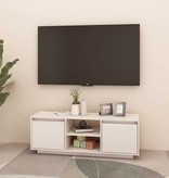 VidaXL Tv-meubel 110x30x40 cm massief grenenhout wit