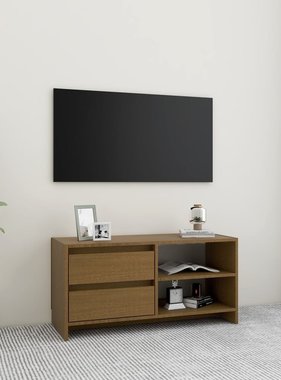 VidaXL Tv-meubel 80x31x39 cm massief grenenhout honingbruin