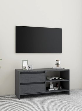 VidaXL Tv-meubel 80x31x39 cm massief grenenhout grijs