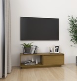 VidaXL Tv-meubel 110x30x33,5 cm massief grenenhout honingbruin