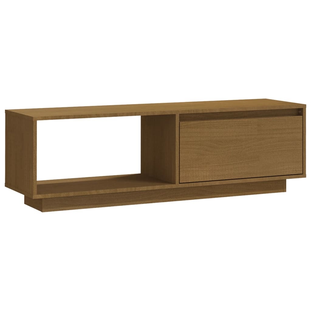 VidaXL Tv-meubel 110x30x33,5 cm massief grenenhout honingbruin