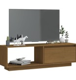 VidaXL Tv-meubel 110x30x33,5 cm massief grenenhout honingbruin