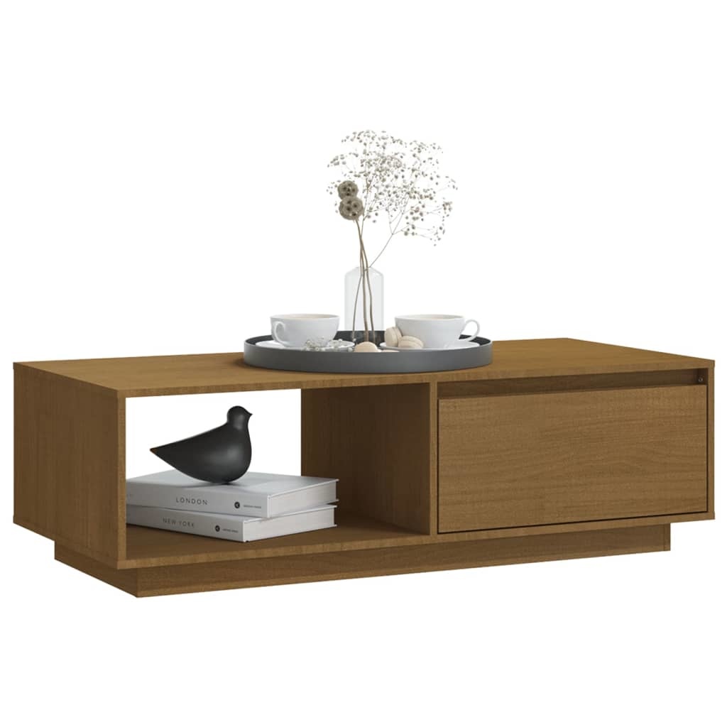 VidaXL Salontafel 110x50x33,5 cm massief grenenhout honingbruin