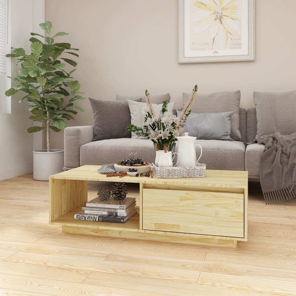 VidaXL Salontafel 110x50x33,5 cm massief grenenhout