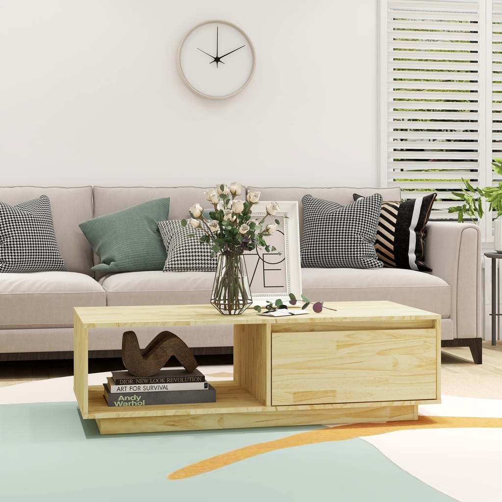 VidaXL Salontafel 110x50x33,5 cm massief grenenhout