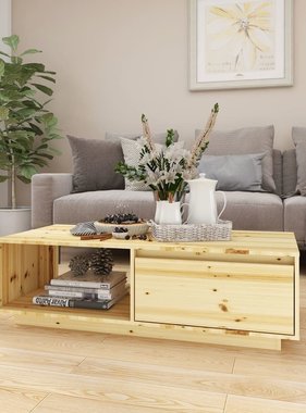VidaXL Salontafel 110x50x33,5 cm massief vurenhout
