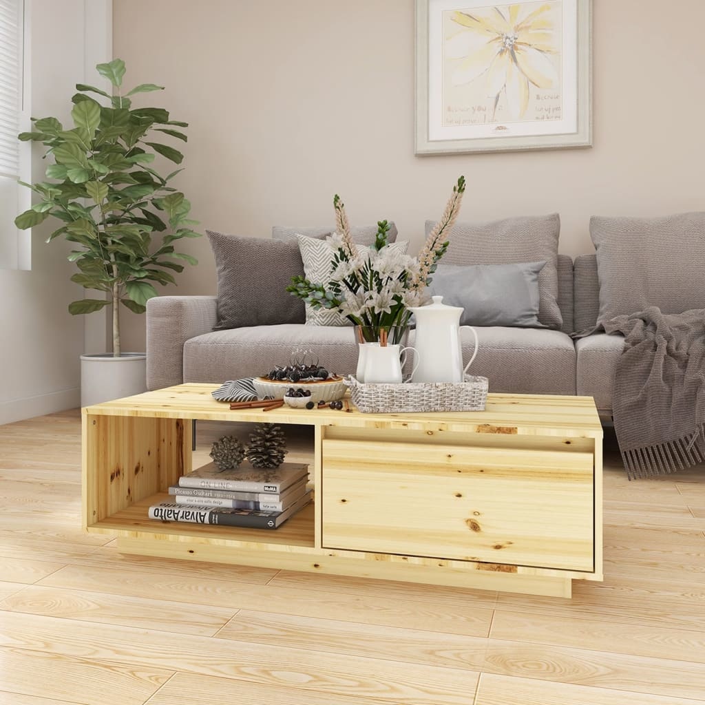VidaXL Salontafel 110x50x33,5 cm massief vurenhout
