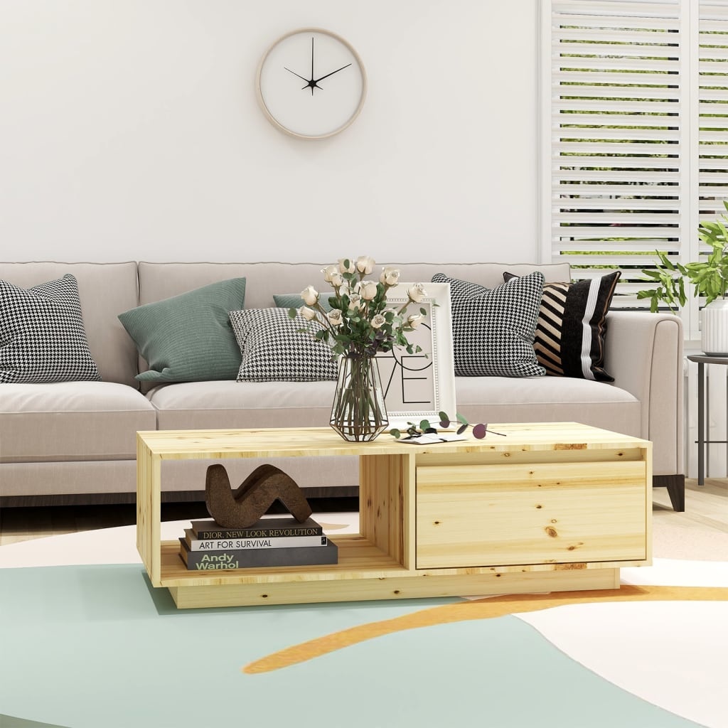 VidaXL Salontafel 110x50x33,5 cm massief vurenhout