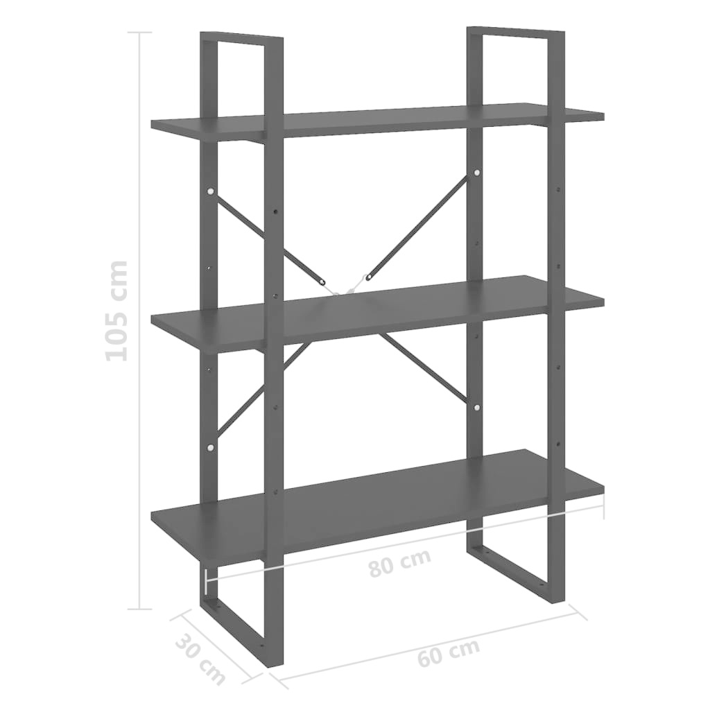 vidaXL Boekenkast 80x30x105 cm spaanplaat zwart