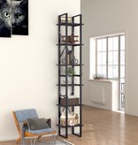 vidaXL Boekenkast met 6 schappen 40x30x210 cm spaanplaat grijs